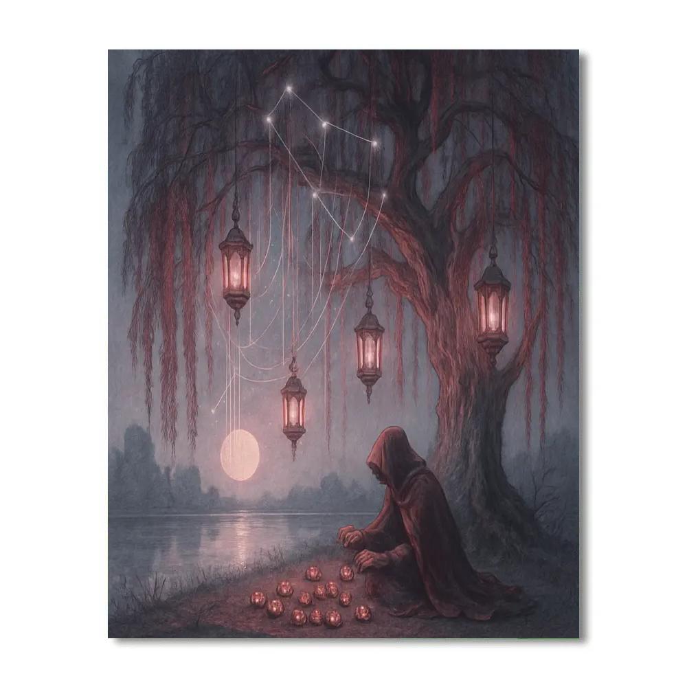 Willow Of The Midnight Loom Number painting