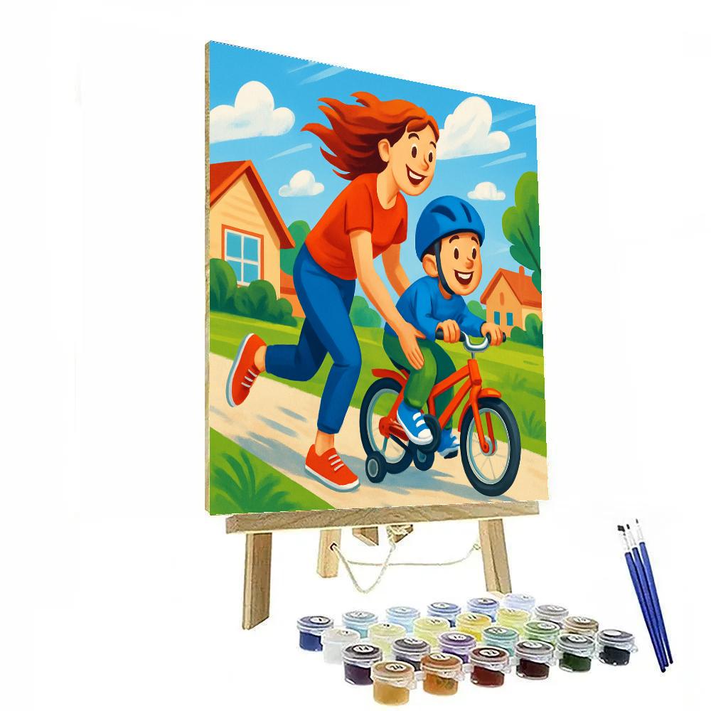 Bike Ride Training Wheels Painting by numbers kit