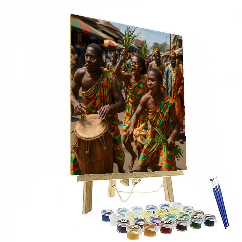 Ghana Homowo Harvest Parade DIY paint by numbers