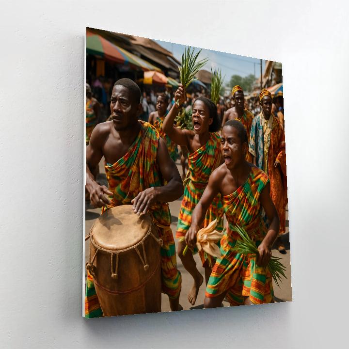 Ghana Homowo Harvest Parade DIY paint by numbers