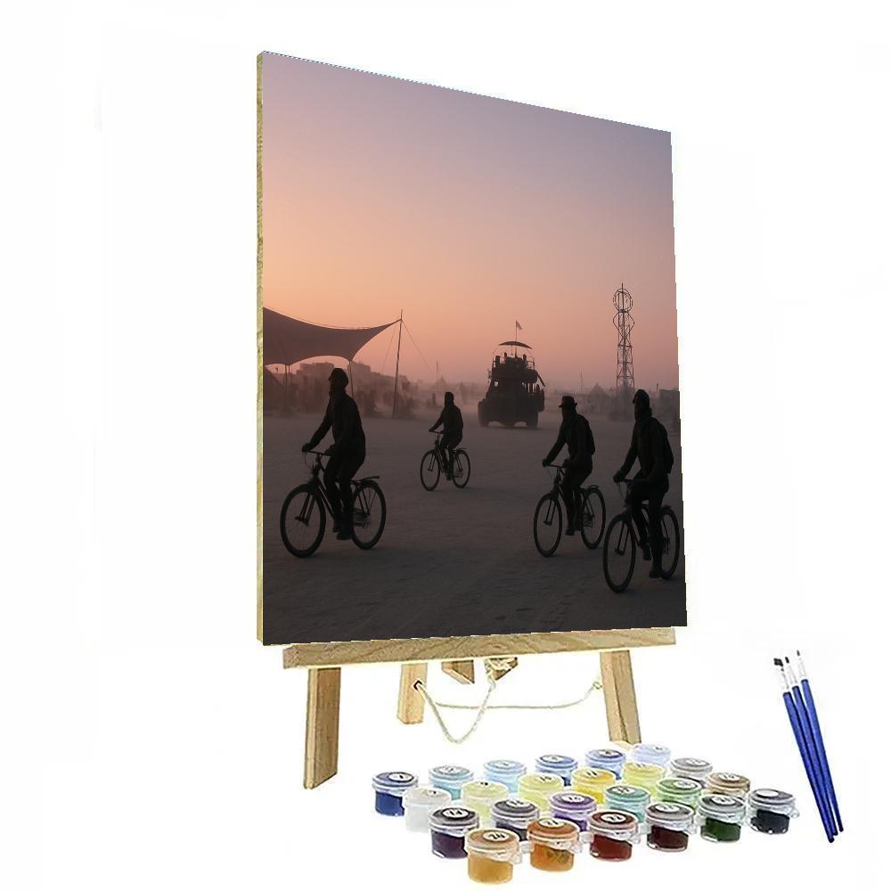 Burning Man Playa Sunrise paint by number