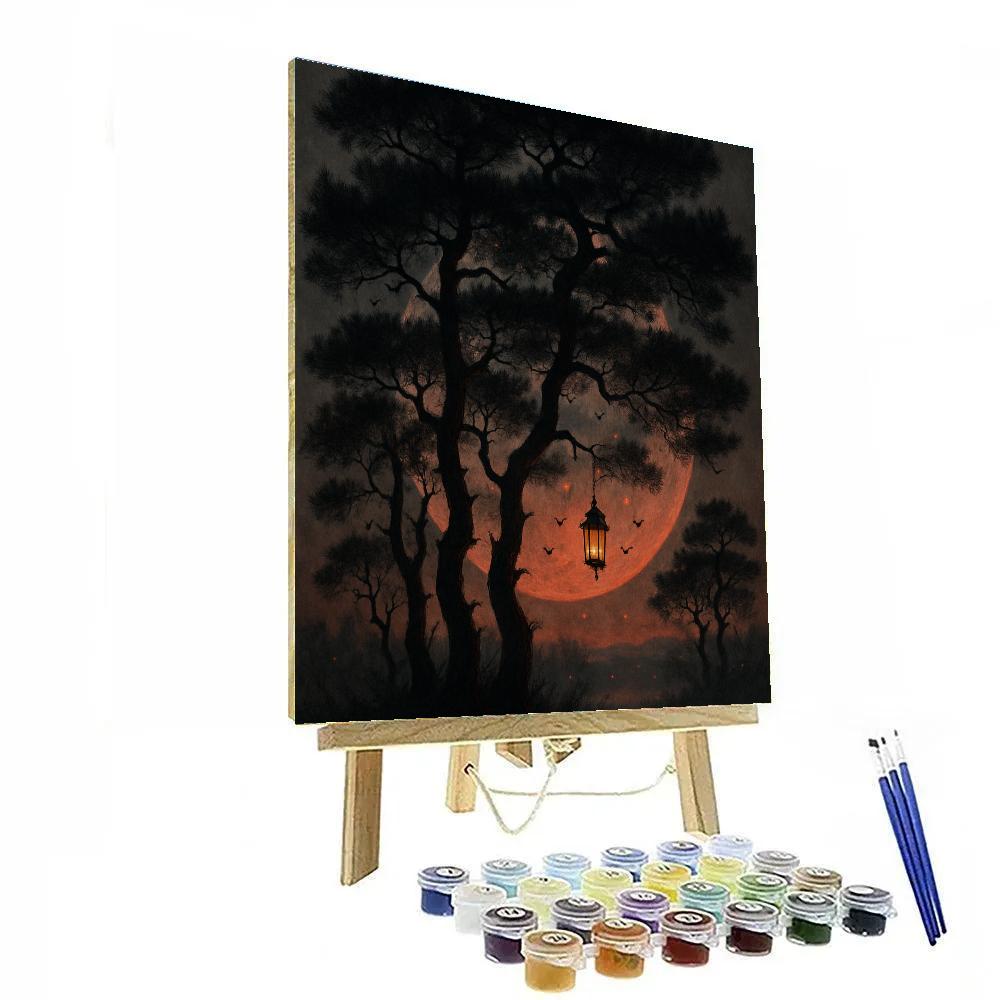 Twisted Pines Under Blood Moon paint by numbers