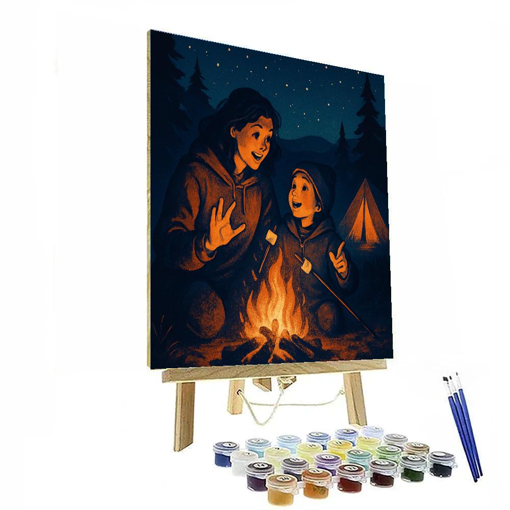 Camping Nightfire Tales DIY paint by numbers