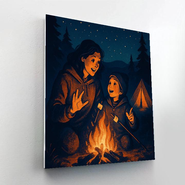 Camping Nightfire Tales DIY paint by numbers