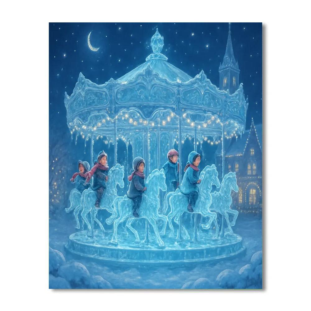 Icicle Carousel In The Square paint by color