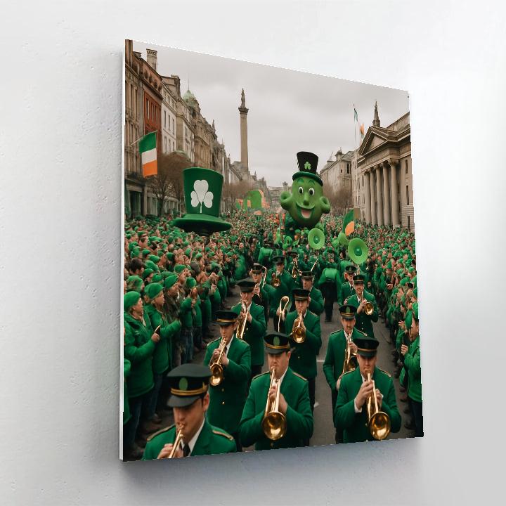 St Patrick Day Dublin Parade Number painting