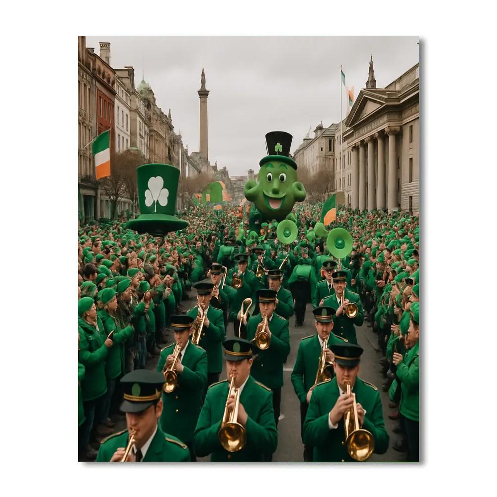St Patrick Day Dublin Parade Number painting