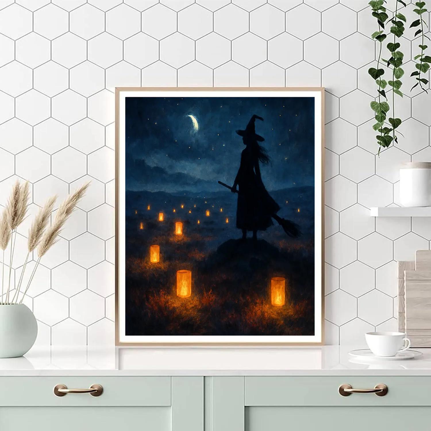 Lanterns Over The Witching Moor Paint by numbers art