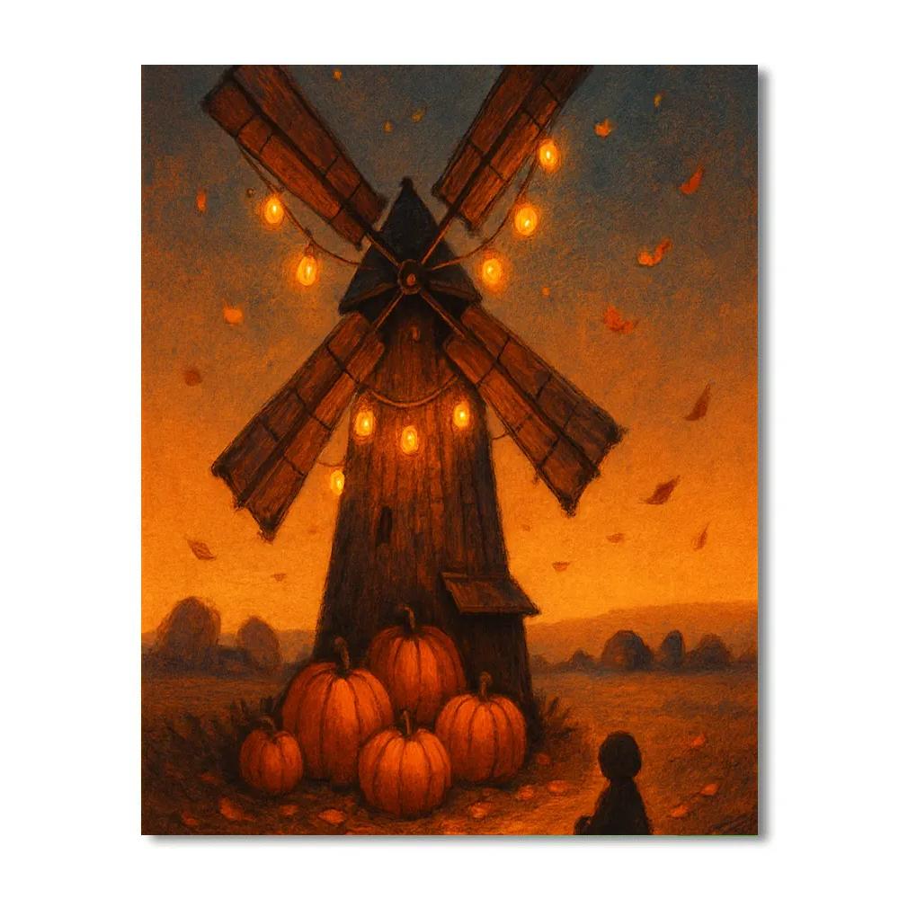 Harvest Windmill Secrets painting number kit