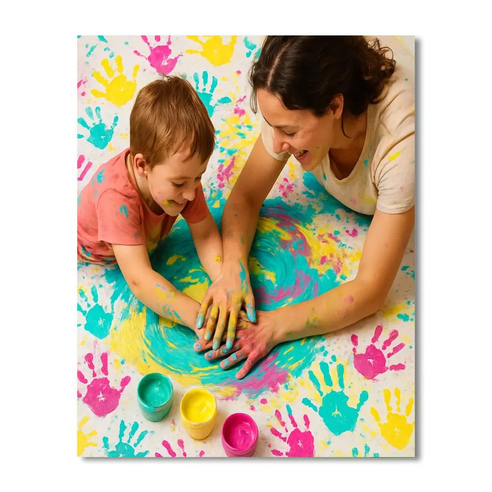 Art Studio Finger Painting DIY paint by numbers