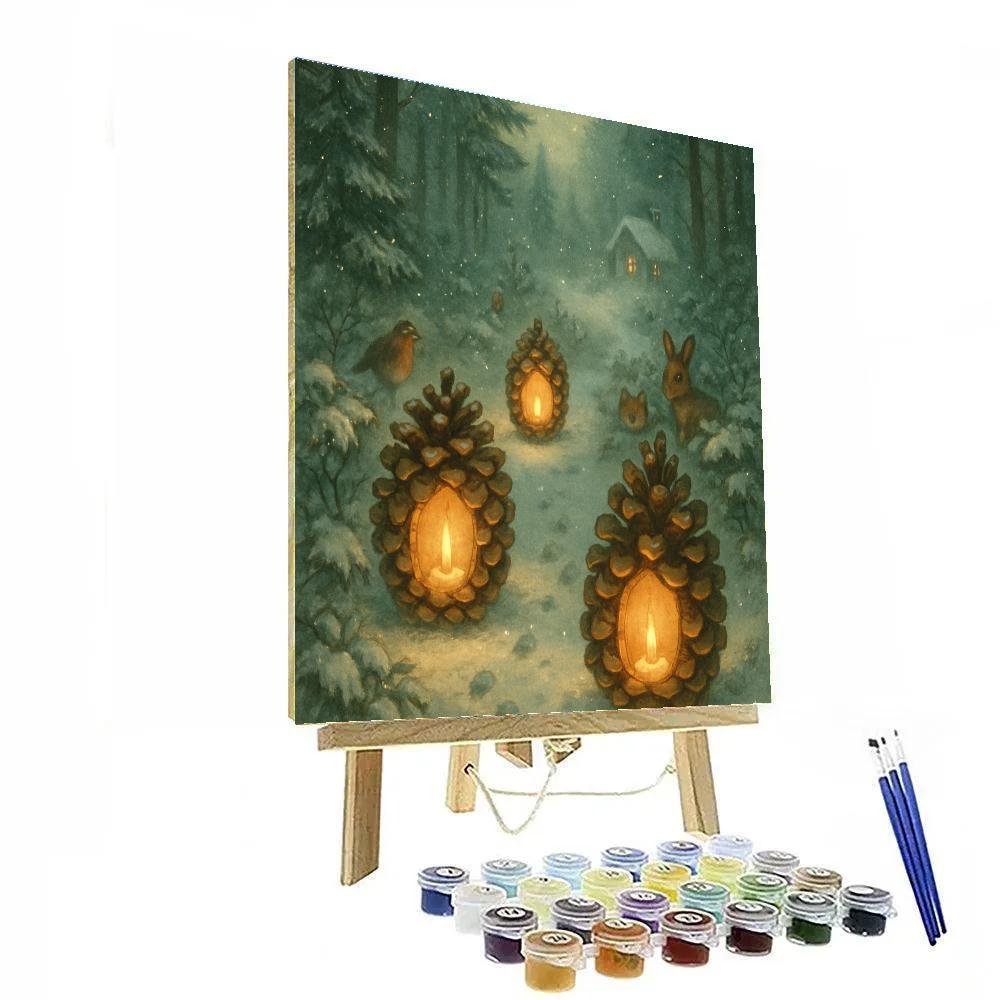 Pinecone Lantern Trail Paint by numbers kits