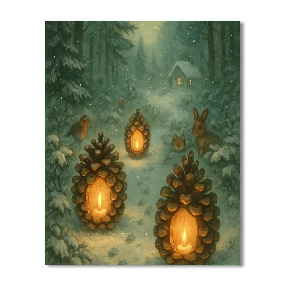 Pinecone Lantern Trail Paint by numbers kits