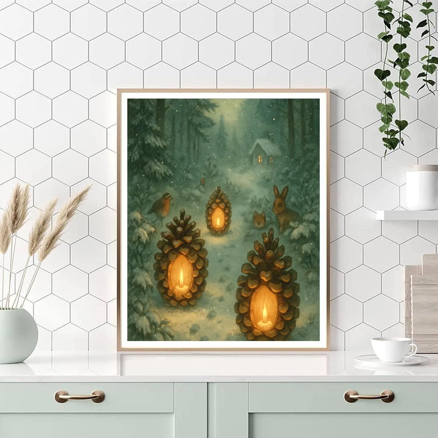 Pinecone Lantern Trail Paint by numbers kits