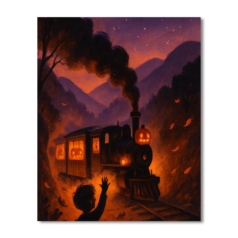 Lantern-Filled Hollow Train paint by color