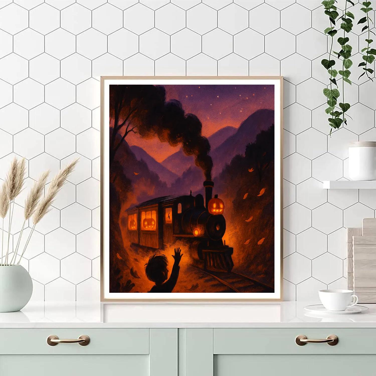 Lantern-Filled Hollow Train paint by color