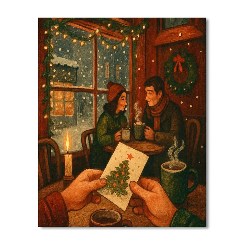 Snowbound Postcard Cafe paint by color