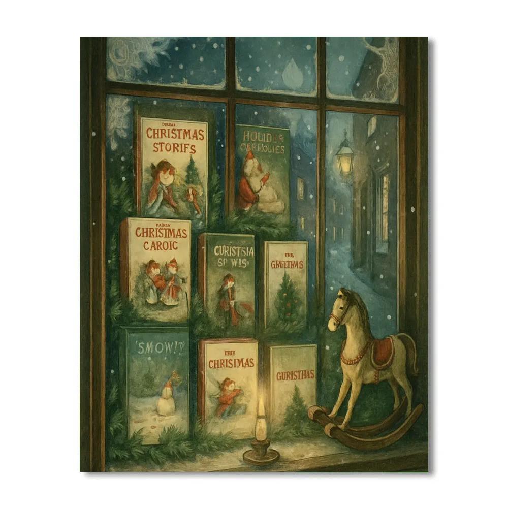 Winters Bookshop Window paint by numbers