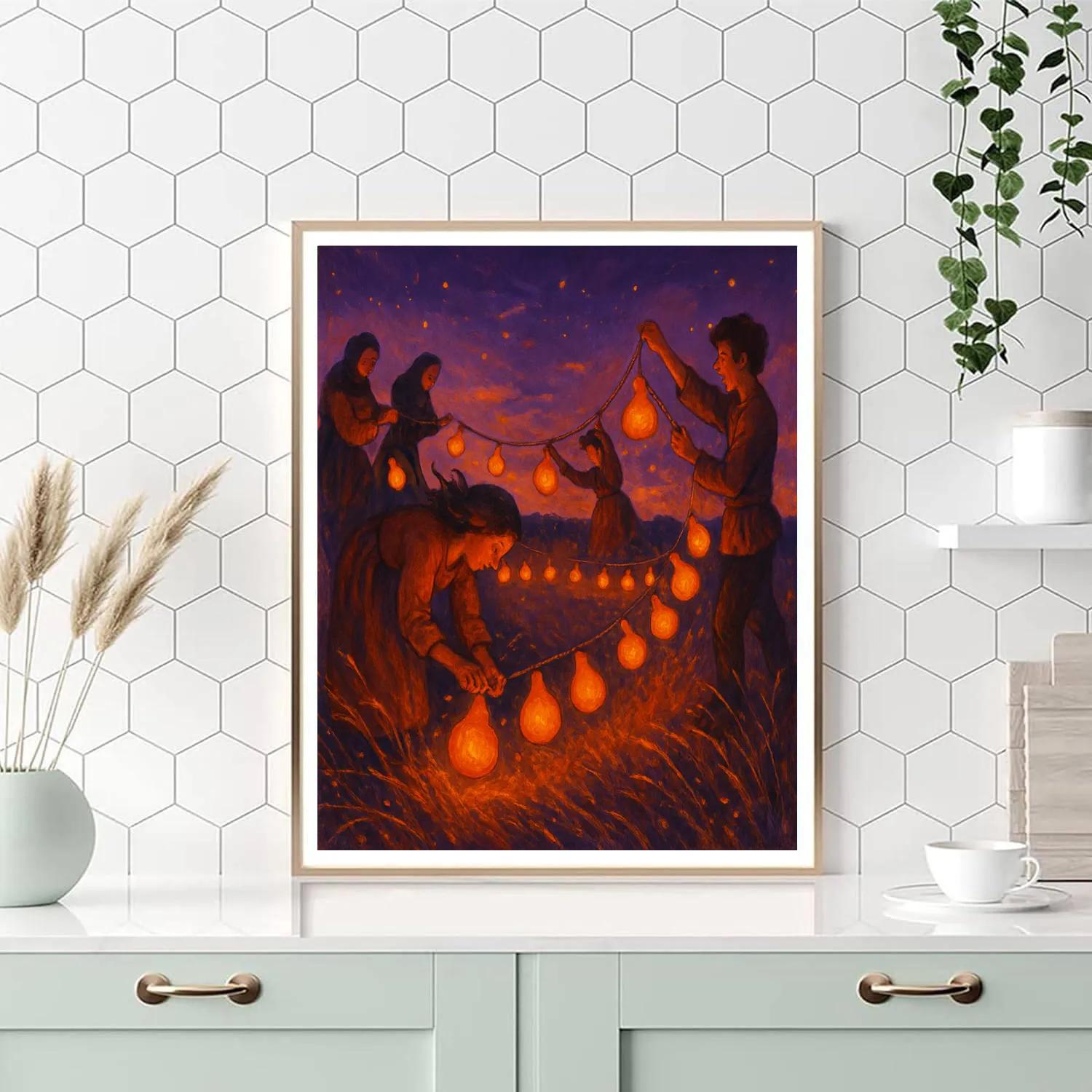 Lantern Weavers Of The Heath Paint by numbers art