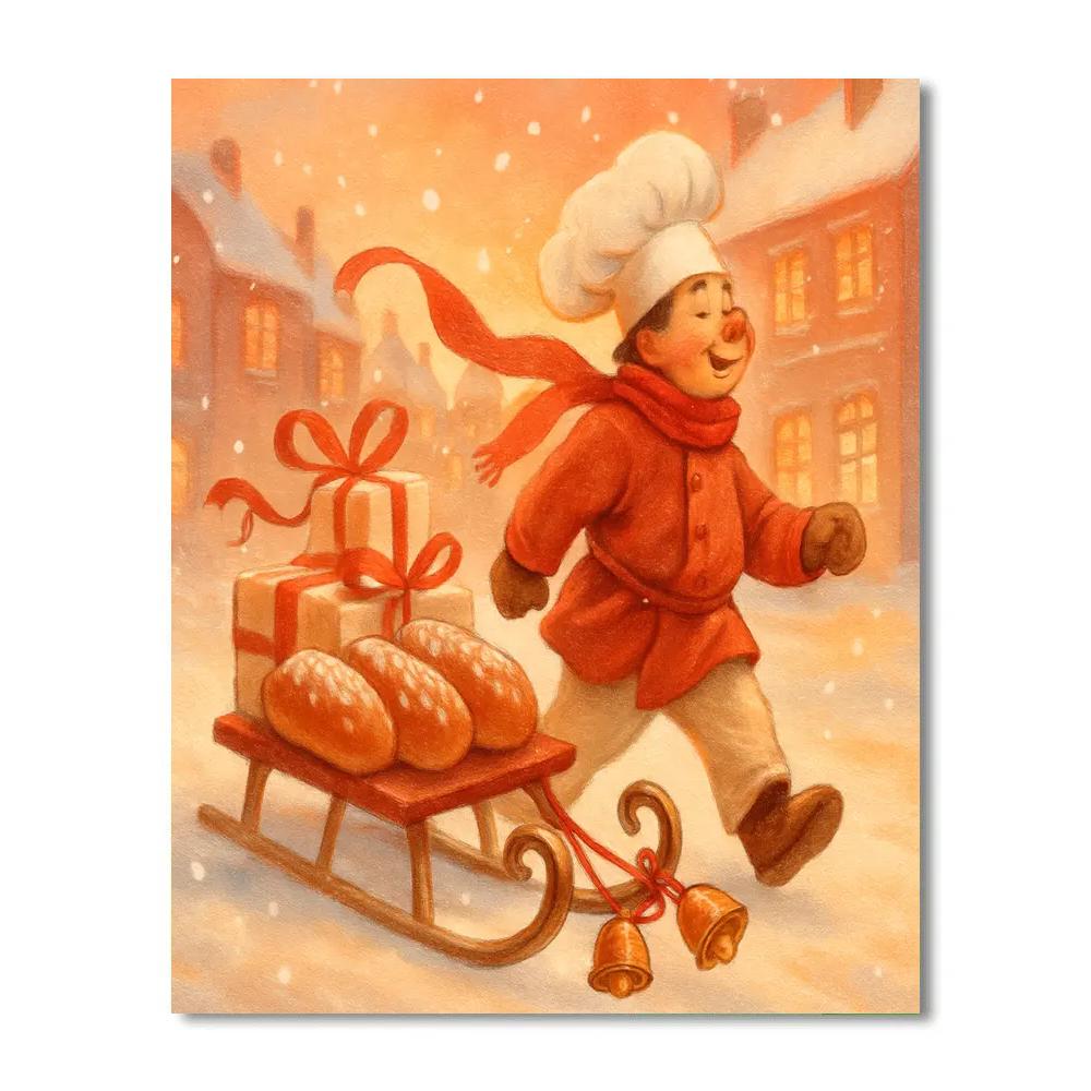 Sleigh Bell Bakery Run DIY paint by numbers