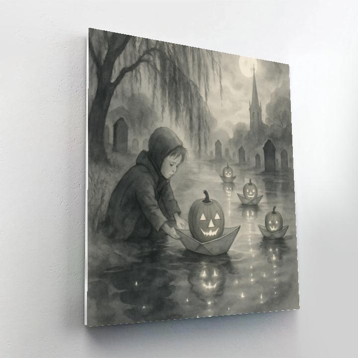 Cemetery Lantern Regatta painting number kit