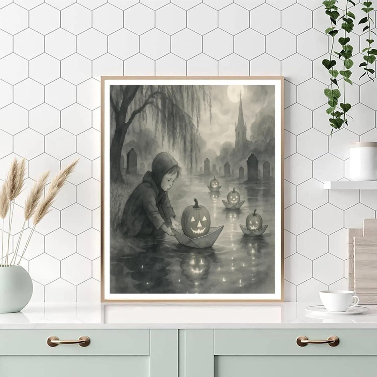 Cemetery Lantern Regatta painting number kit