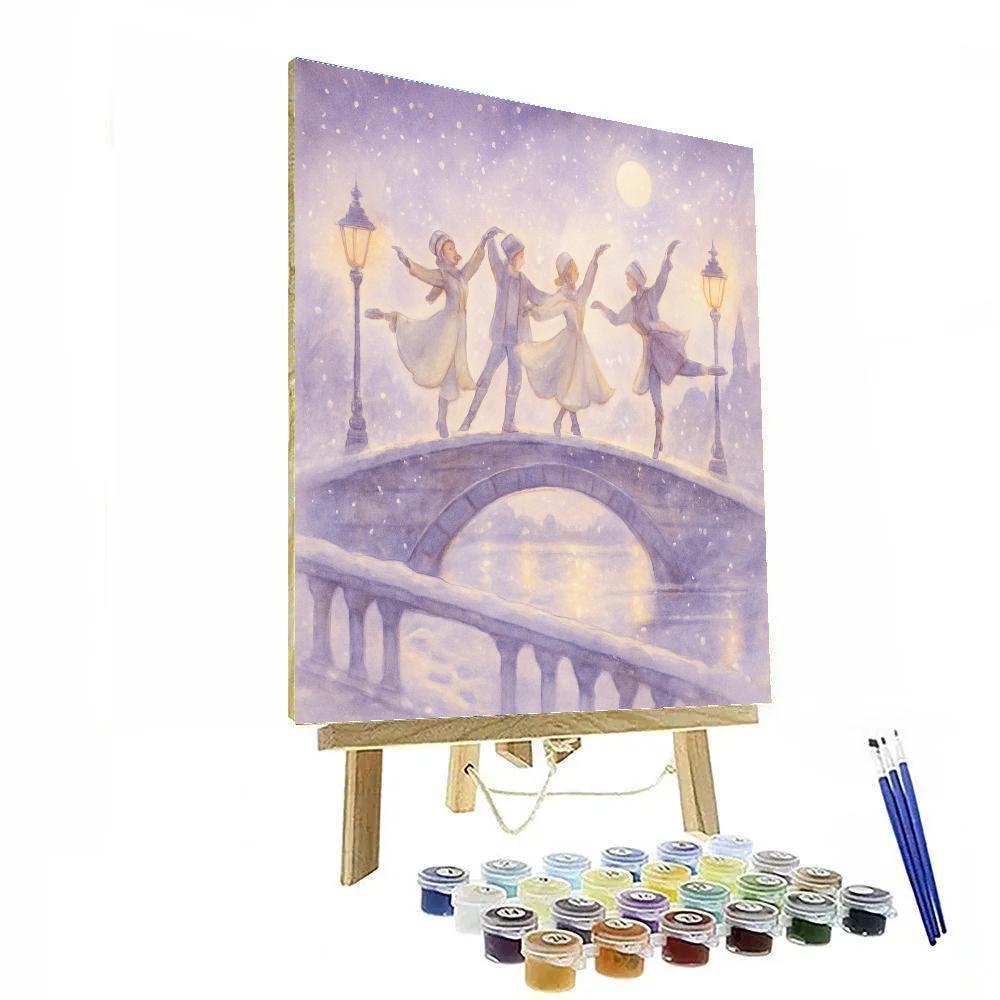 Snowflake Ballet On The Bridge Paint by numbers art
