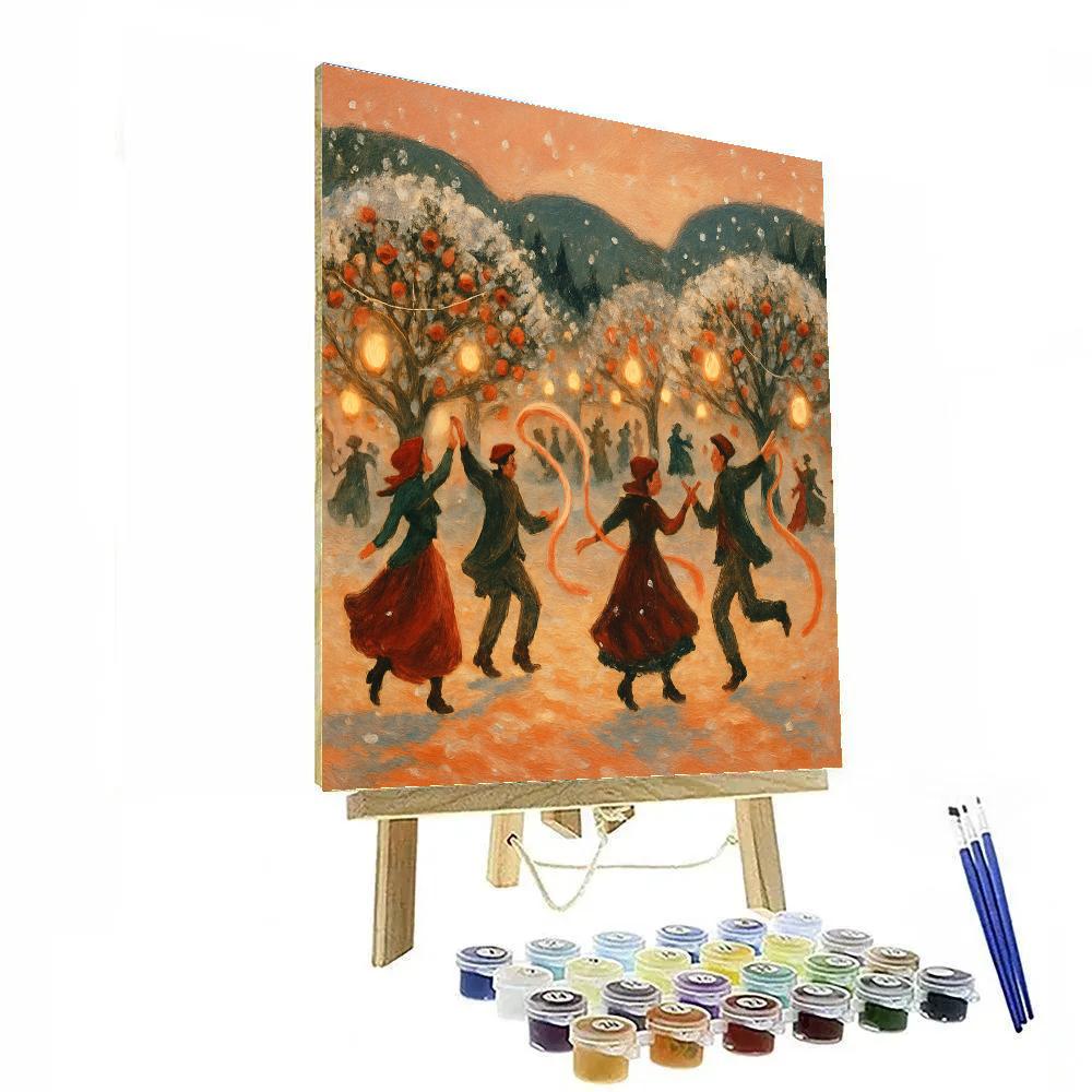 Snowy Orchard Lantern Festival paint by number