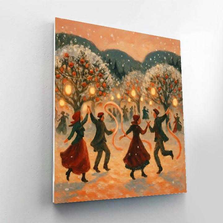 Snowy Orchard Lantern Festival paint by number