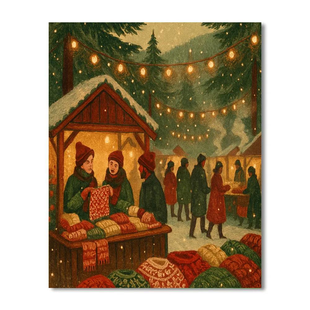Woolen Market At Dusk paint by numbers