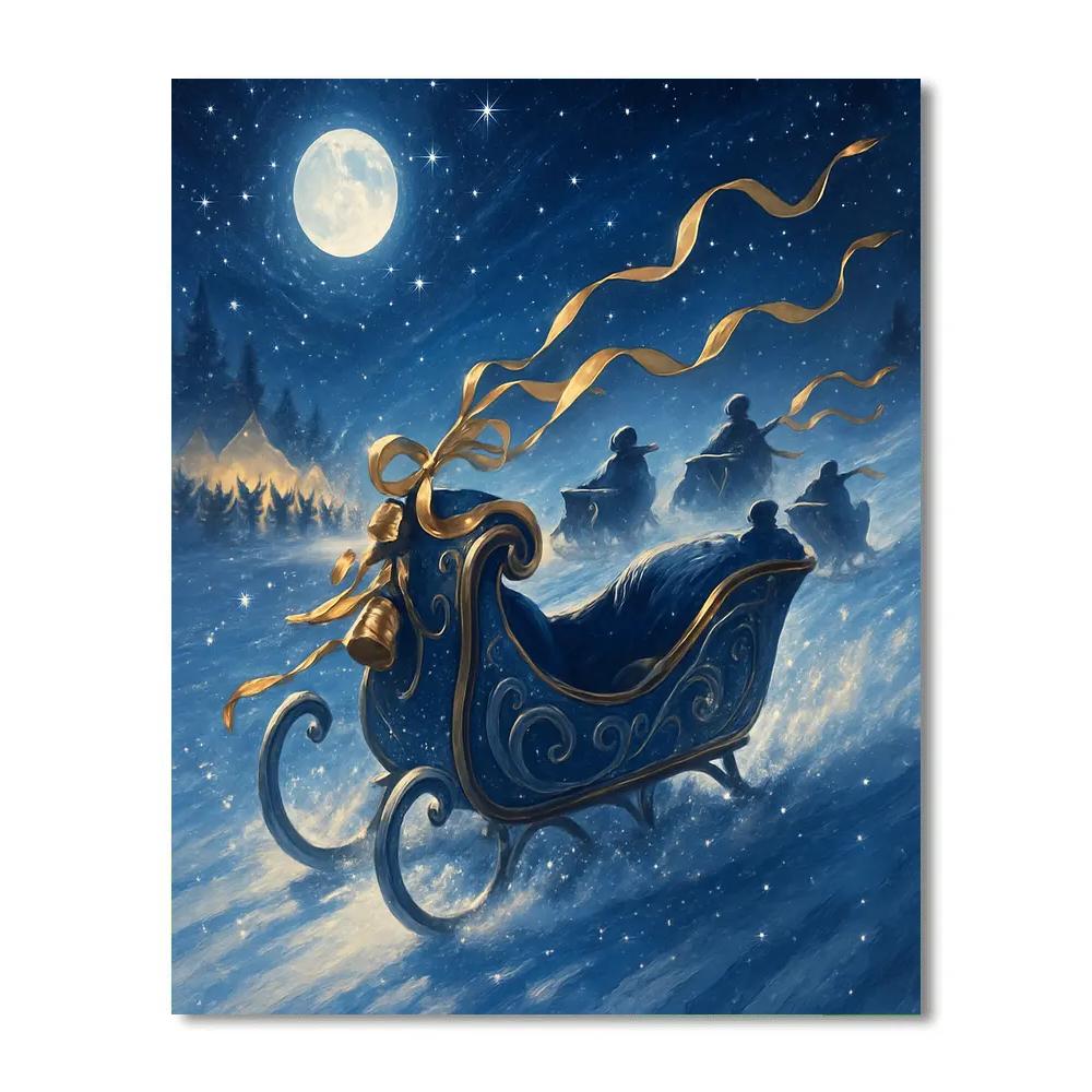 Star-Capped Sleigh Festival Number painting