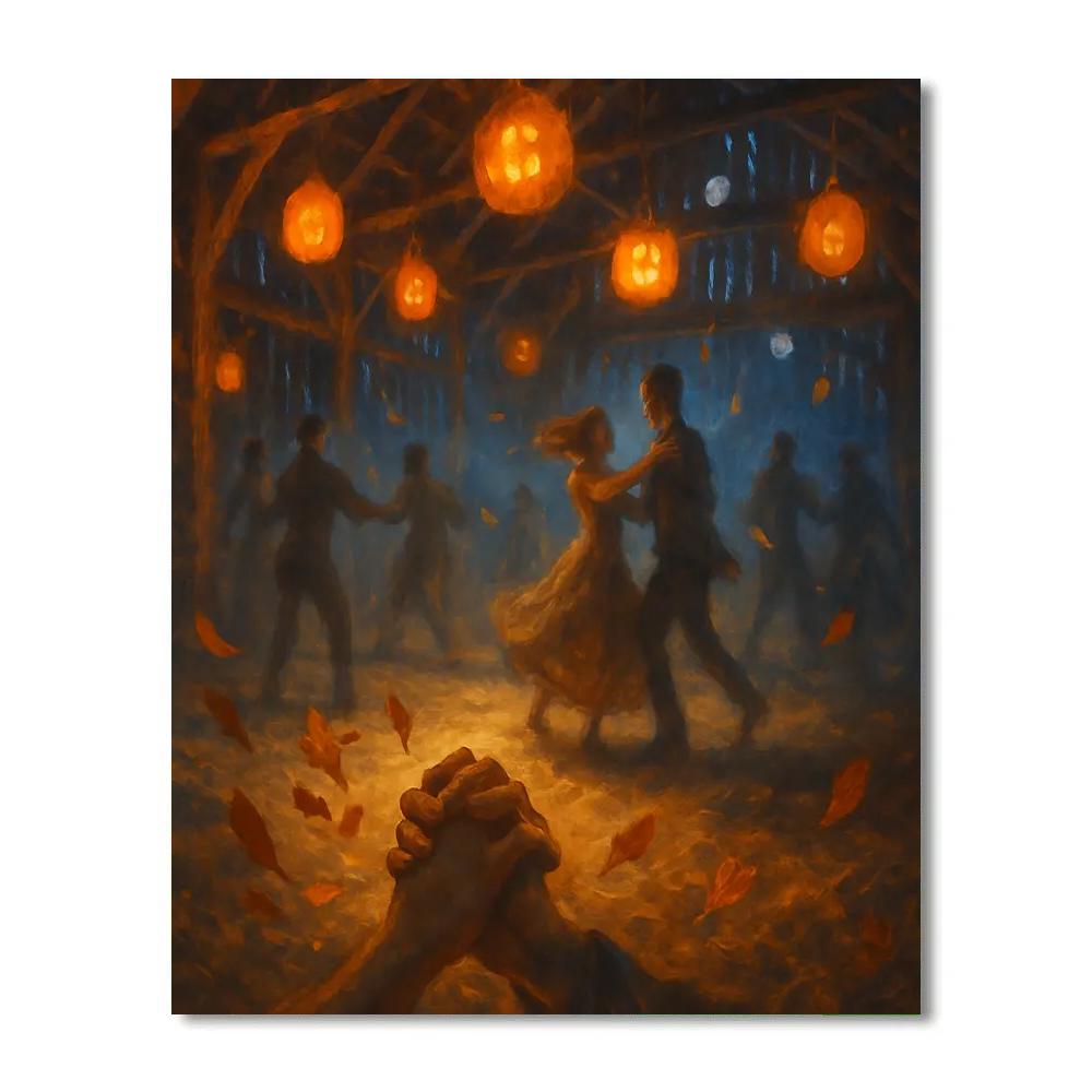 Lantern-Filled Hollow Barn Dance Paint by numbers art