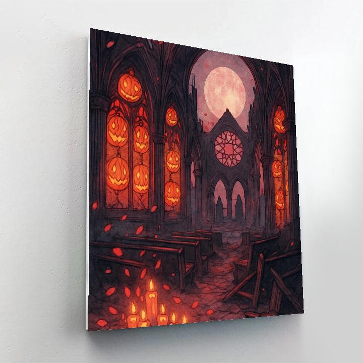 Harvest Lantern Cathedral DIY paint by numbers