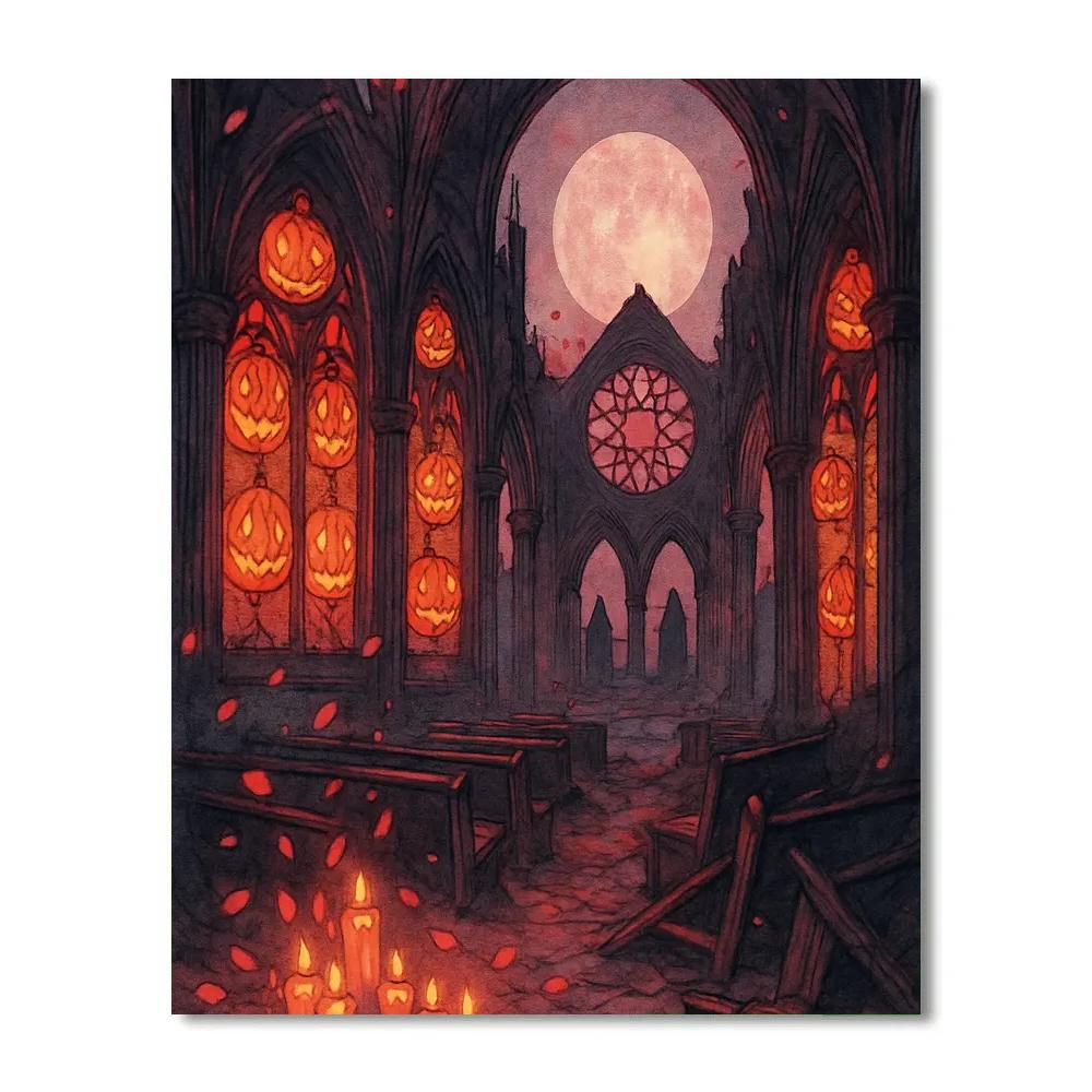 Harvest Lantern Cathedral DIY paint by numbers