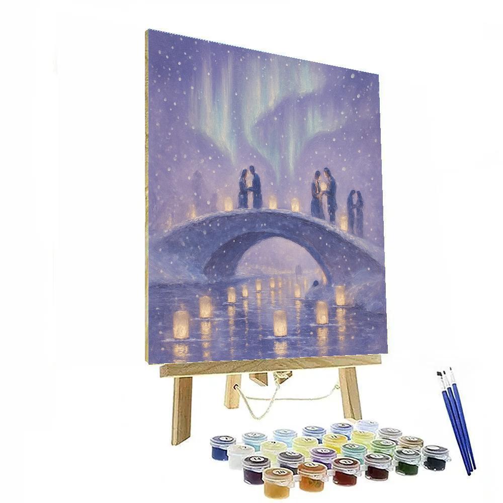 Aurora Tea Lantern Bridge painting number kit