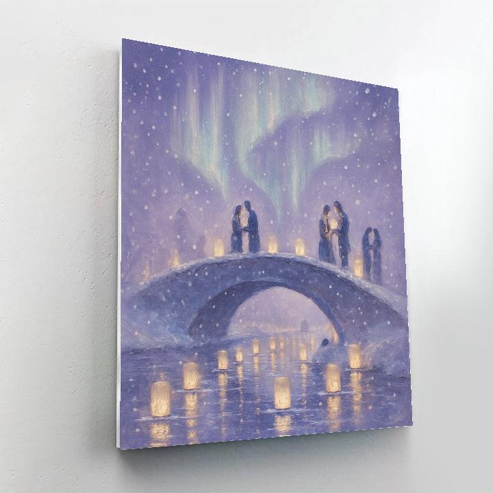 Aurora Tea Lantern Bridge painting number kit