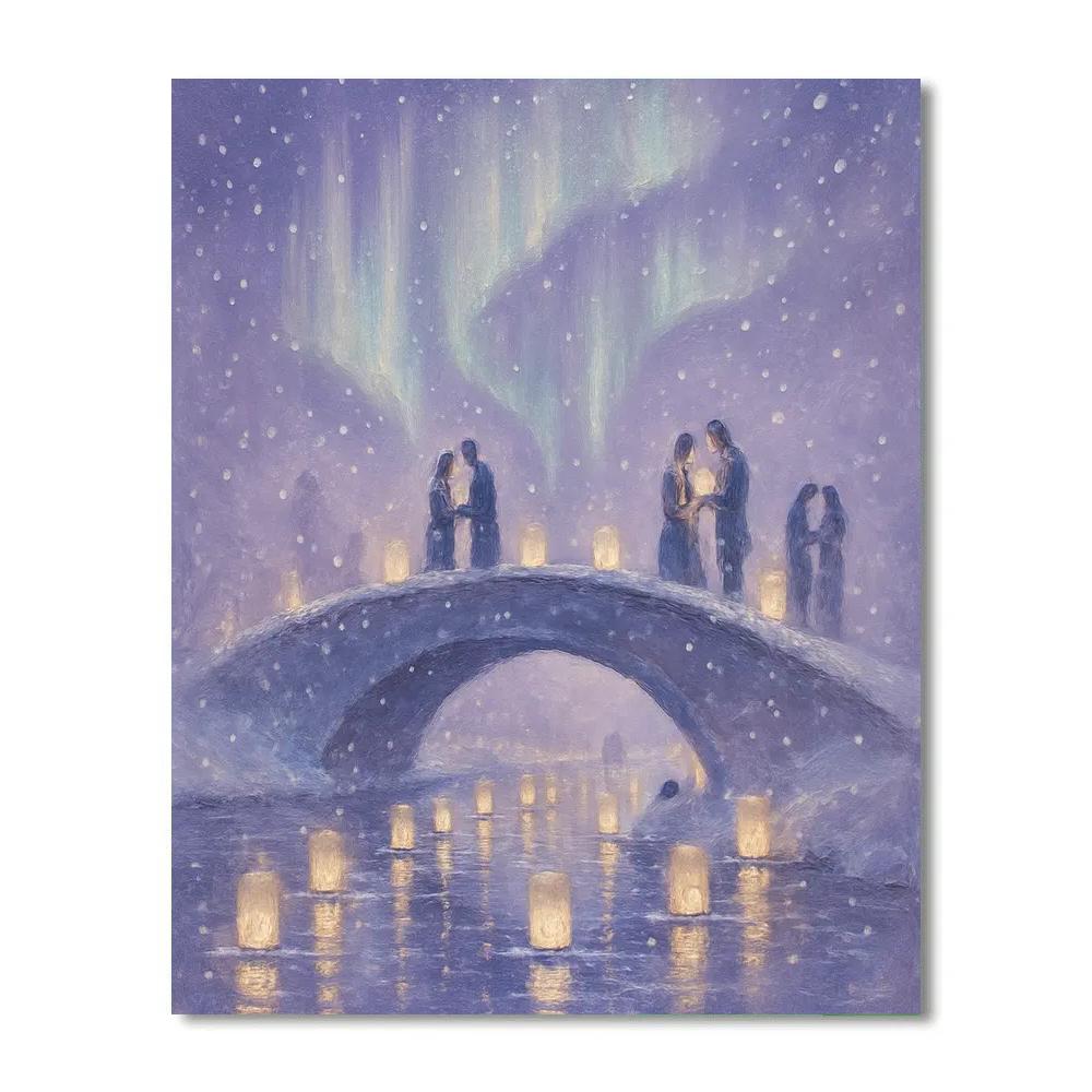 Aurora Tea Lantern Bridge painting number kit