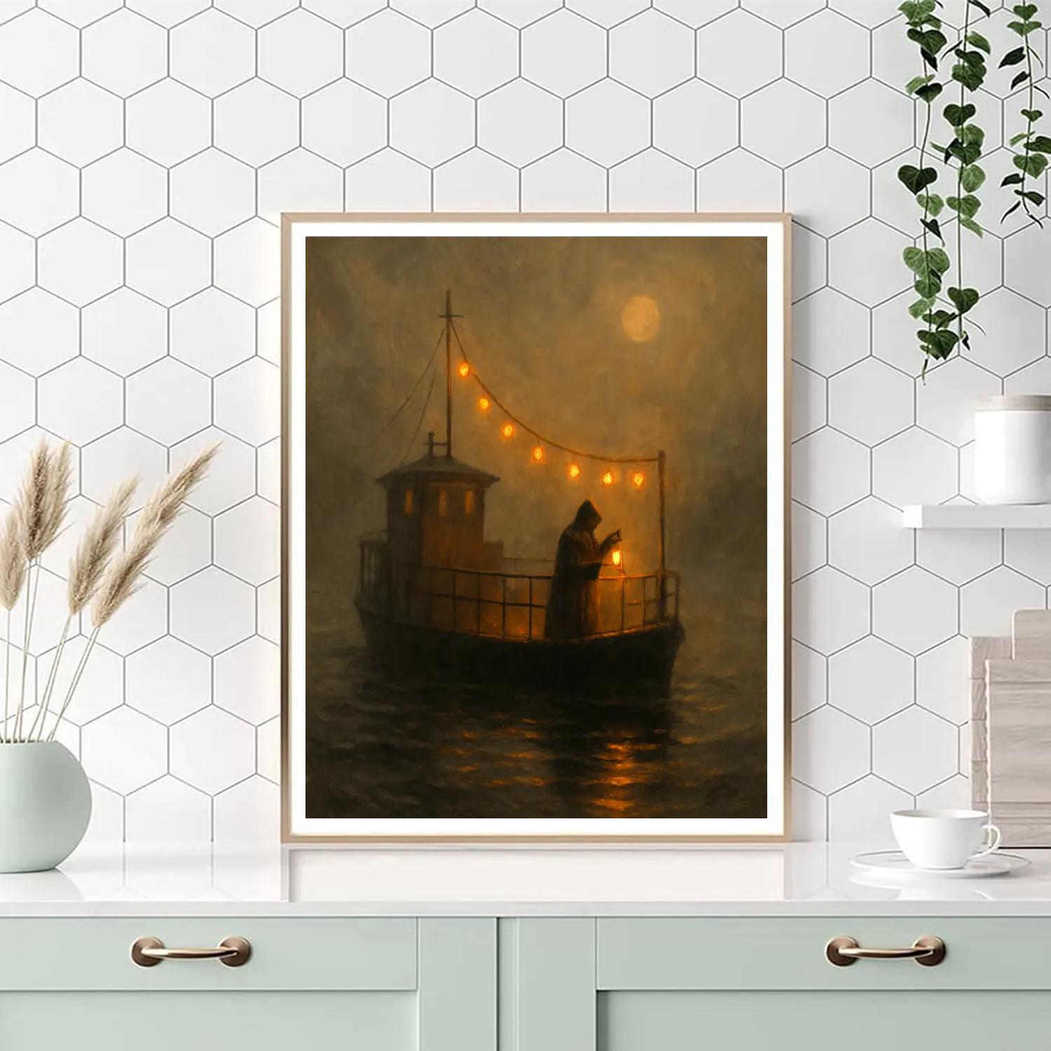 Fogline Lantern Ferry Number painting