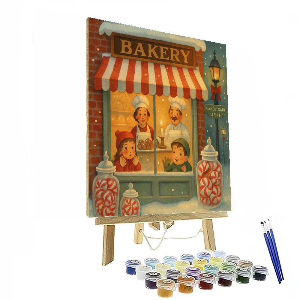 Candy Cane Lane Bakery Painting by numbers kit