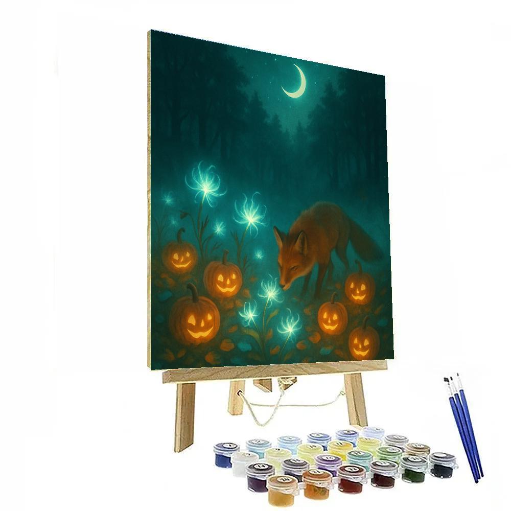 Moonlit Glen Of Wisp Flowers Painting by numbers kit