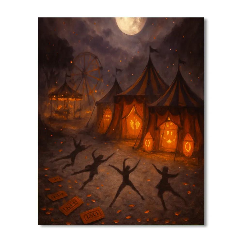 Lantern-Lined Hollow Carnival Paint by numbers art
