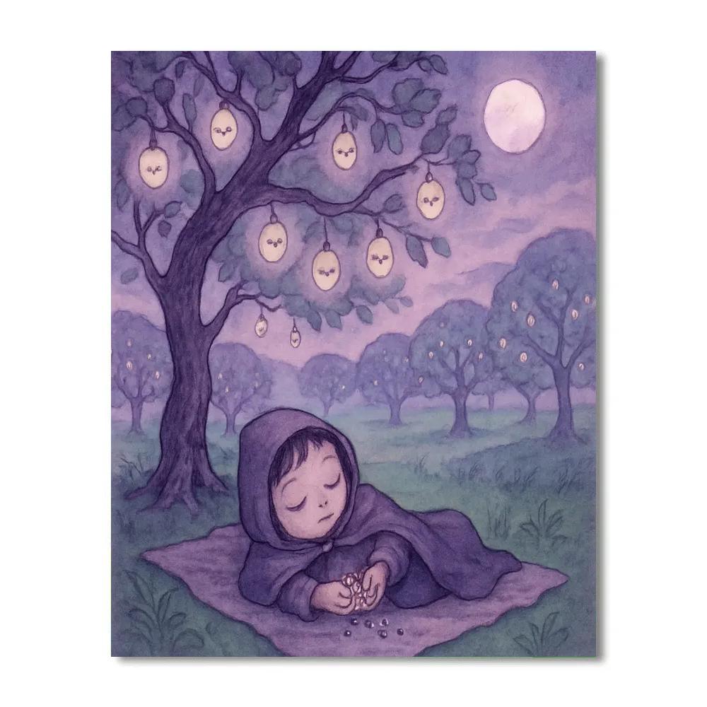 Moonshadow Orchard Lullaby painting number kit