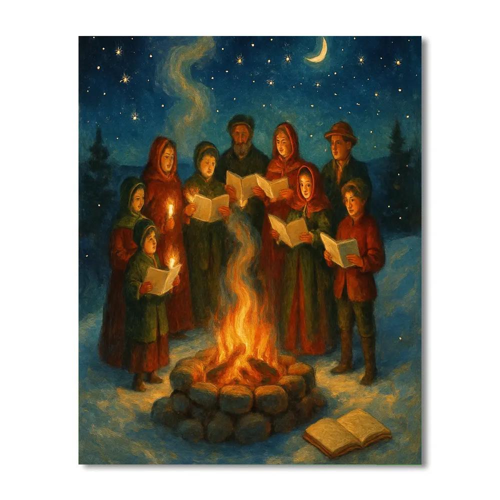 Hearthside Knoll Carol Night Paint by numbers kits