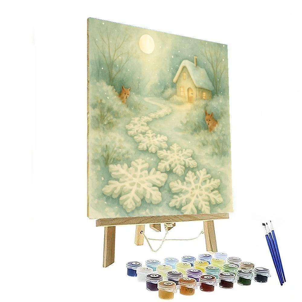 Winding Snowflake Path Number painting