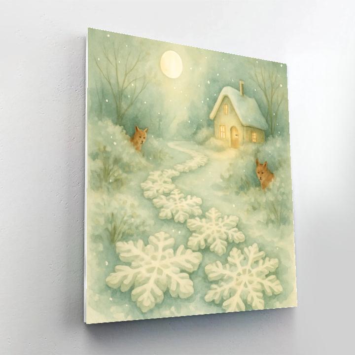Winding Snowflake Path Number painting