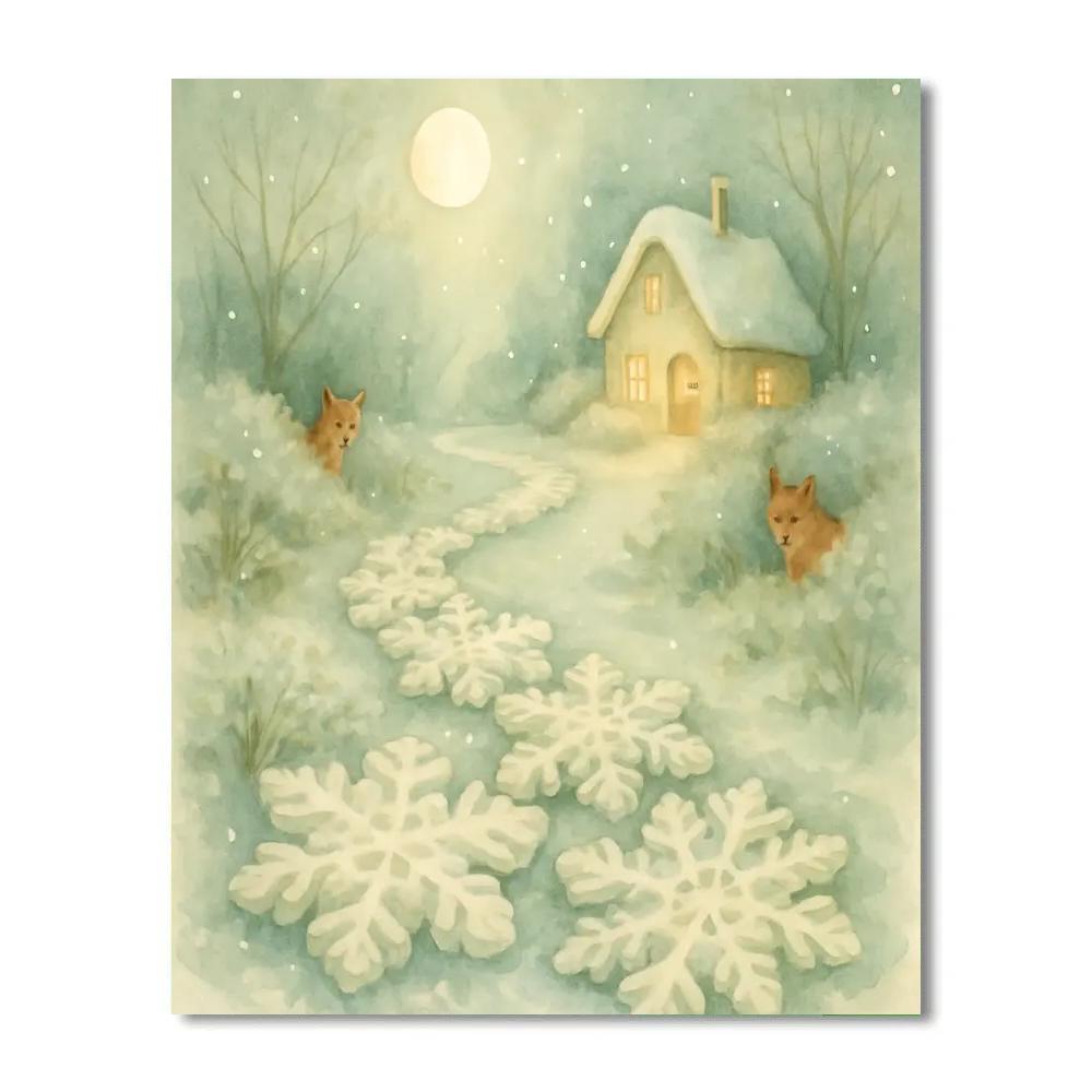 Winding Snowflake Path Number painting