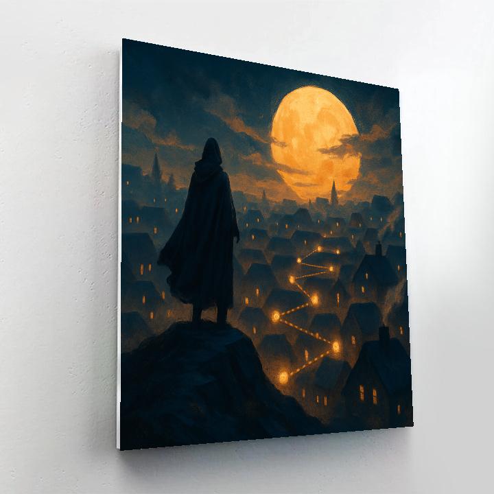 Lantern Summit Over Hollow Town Number painting