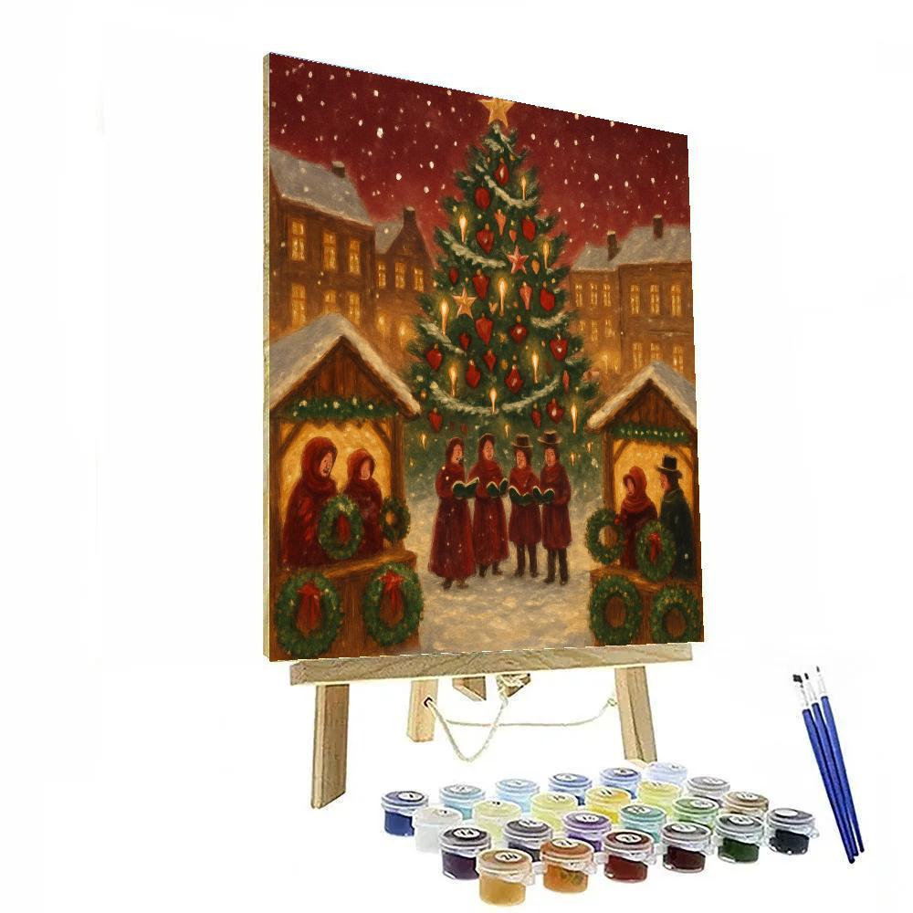 Glowing Fir Market Square paint by number