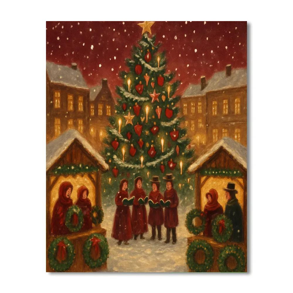 Glowing Fir Market Square paint by number