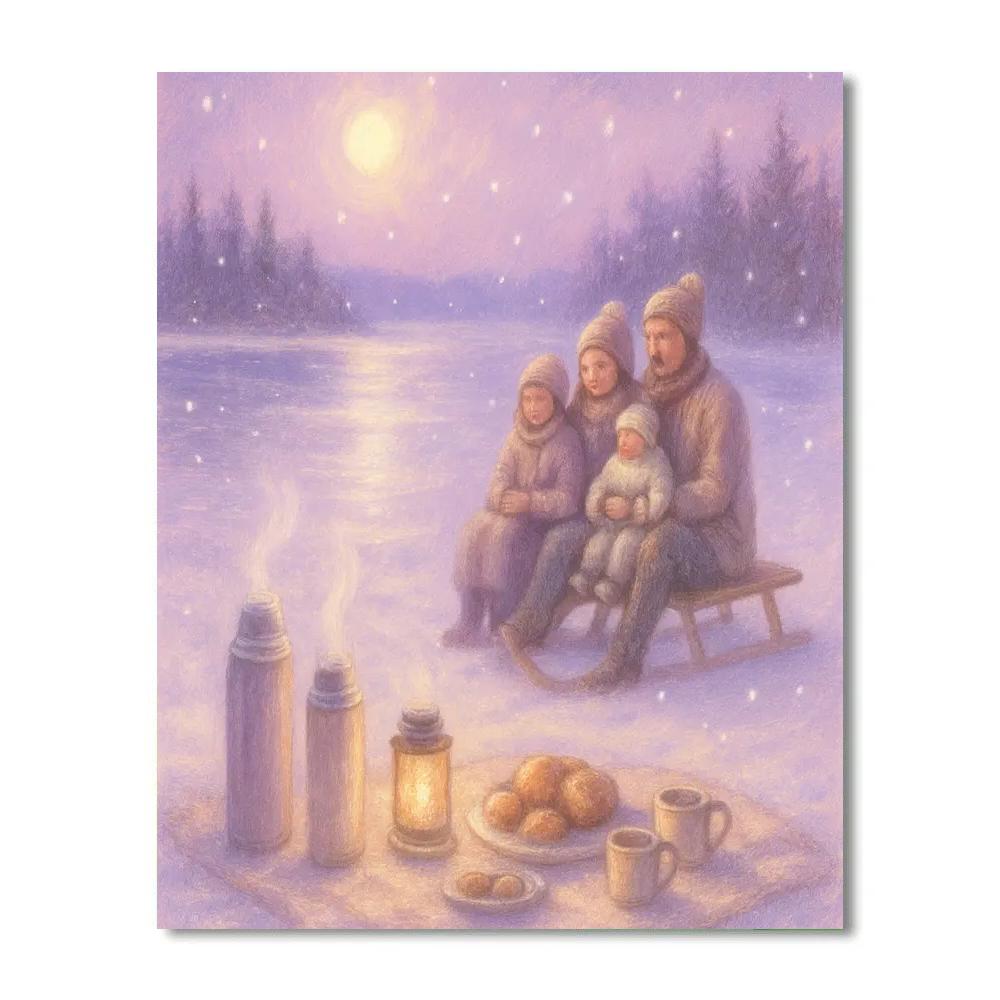 Moonbeam Sledside Picnic Painting by numbers kit