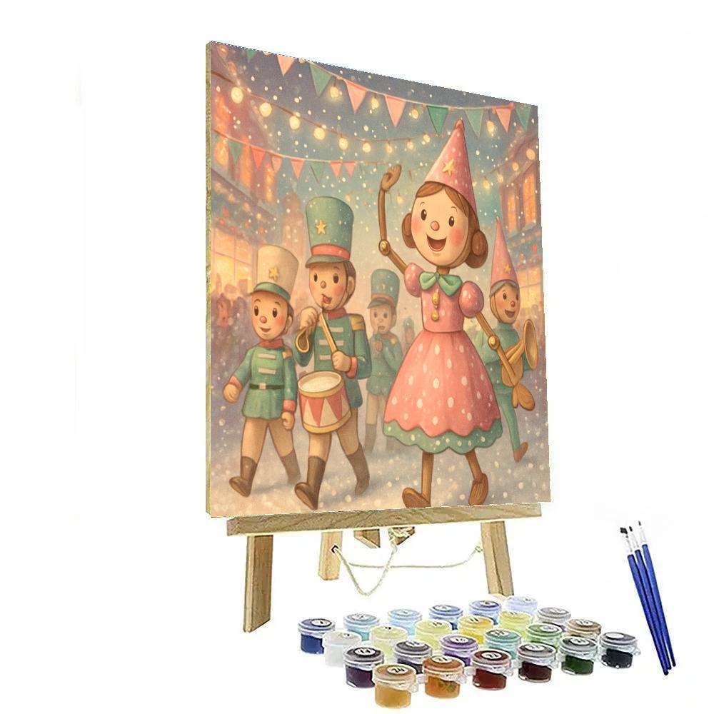 Winter Toy Parade DIY paint by numbers